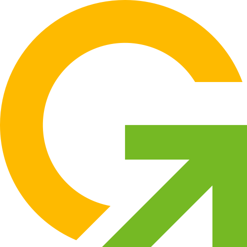 黃色綠色字母G箭頭矢量logo圖標 logo png