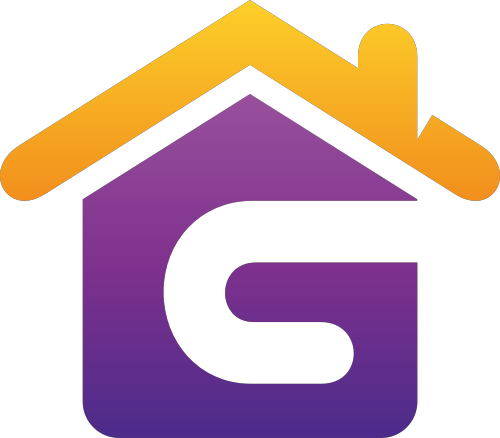 黃色紫色字母G房子矢量logo logo png