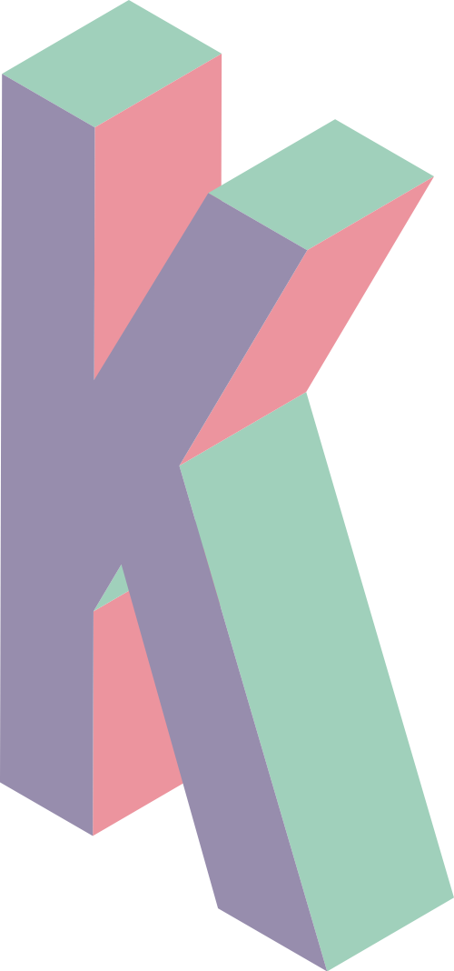 彩色字母K立體拼色logo設計素材 logo png