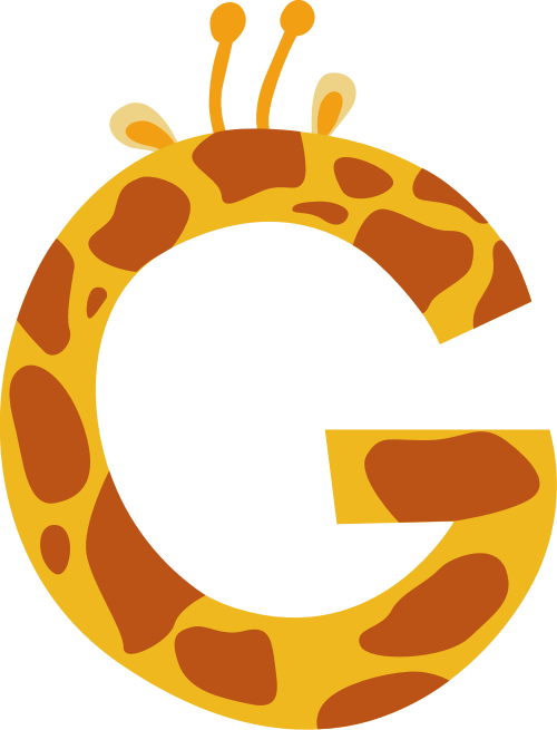 黃色長頸鹿字母G可愛動物矢量logo圖片 logo png