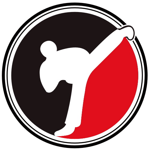 紅黑武術跆拳道圓形踢腿矢量圖形 logo png