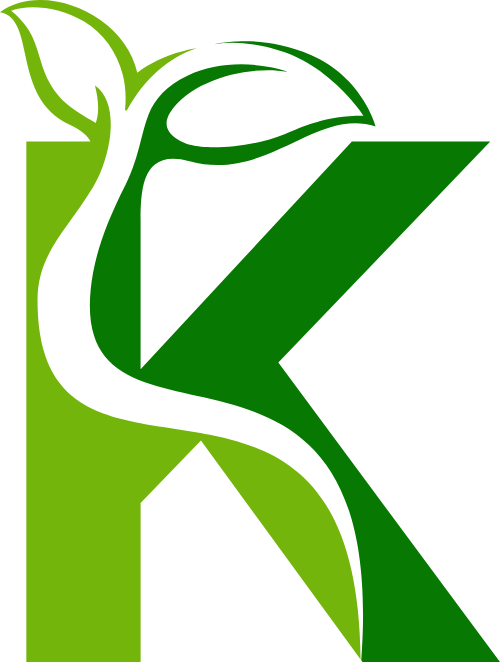 綠色葉子K字母 logo png