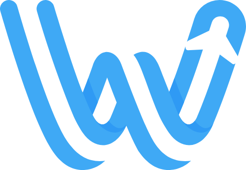 藍(lán)色W字母微漸變 logo png